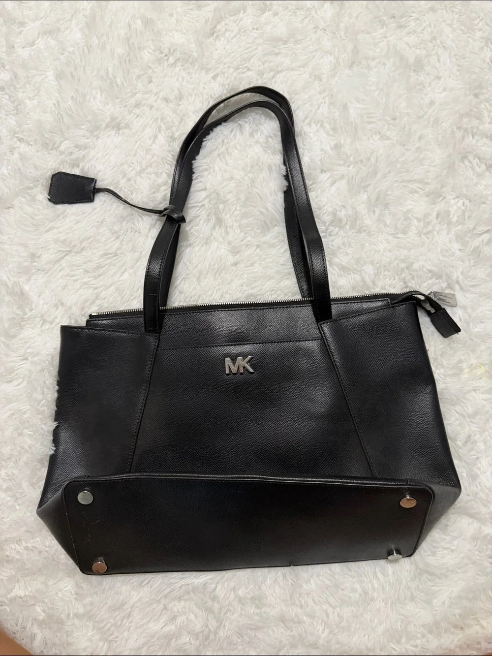 Michael Kors Black Pebbled Leather Tote with MK Hardware